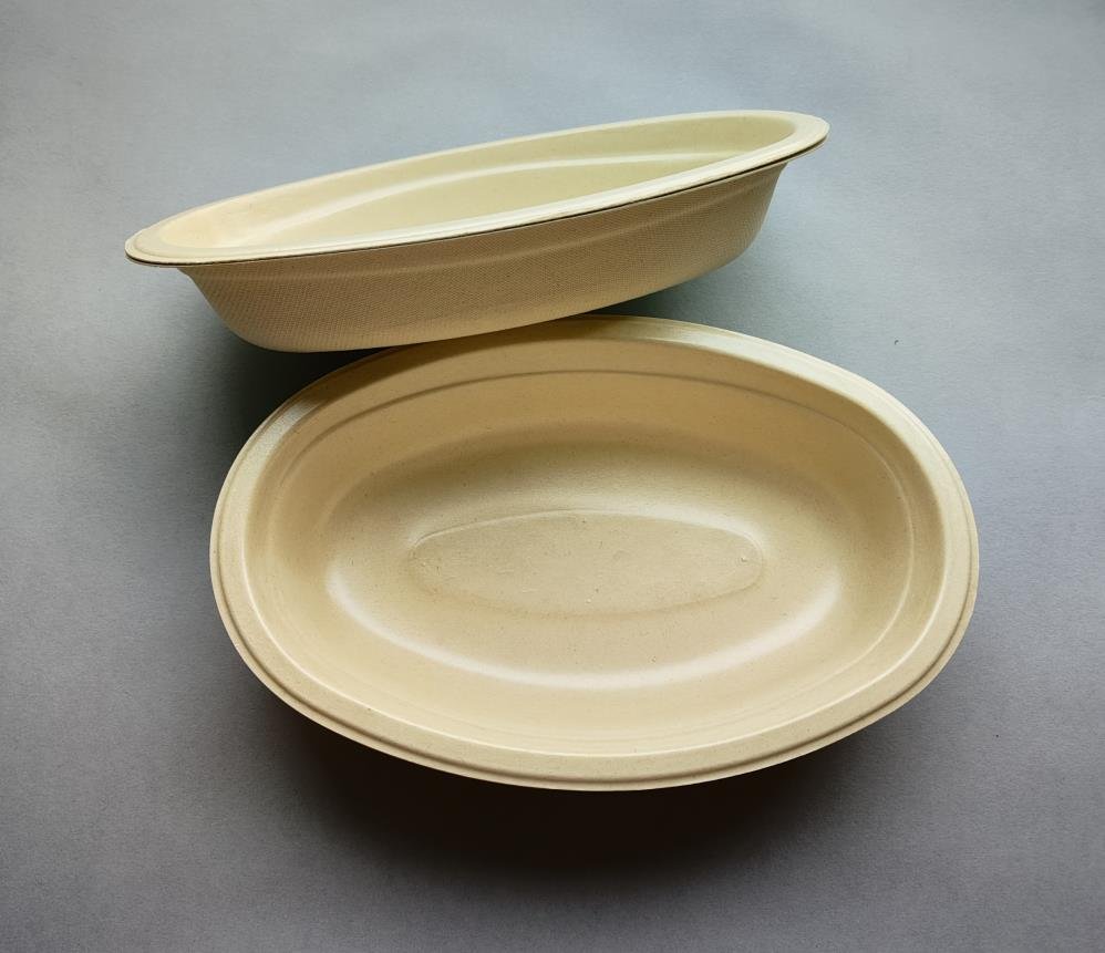 bagasse fiber oval bowl pla lined
