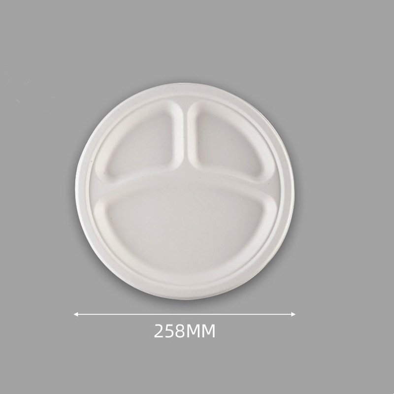 10 inch bagasse plates 3 compartment