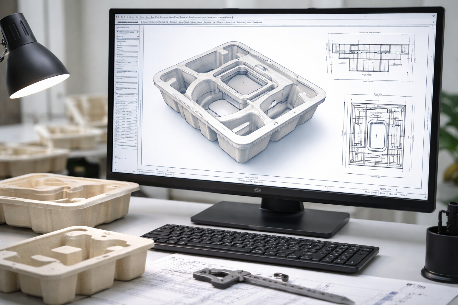 industrial molded pulp 3d structure design